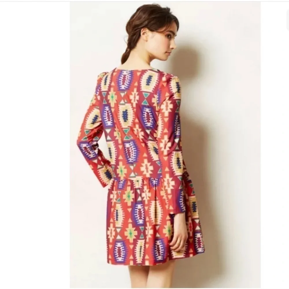 Anthropologie EyeDoll wildfires aztec print babydoll dress